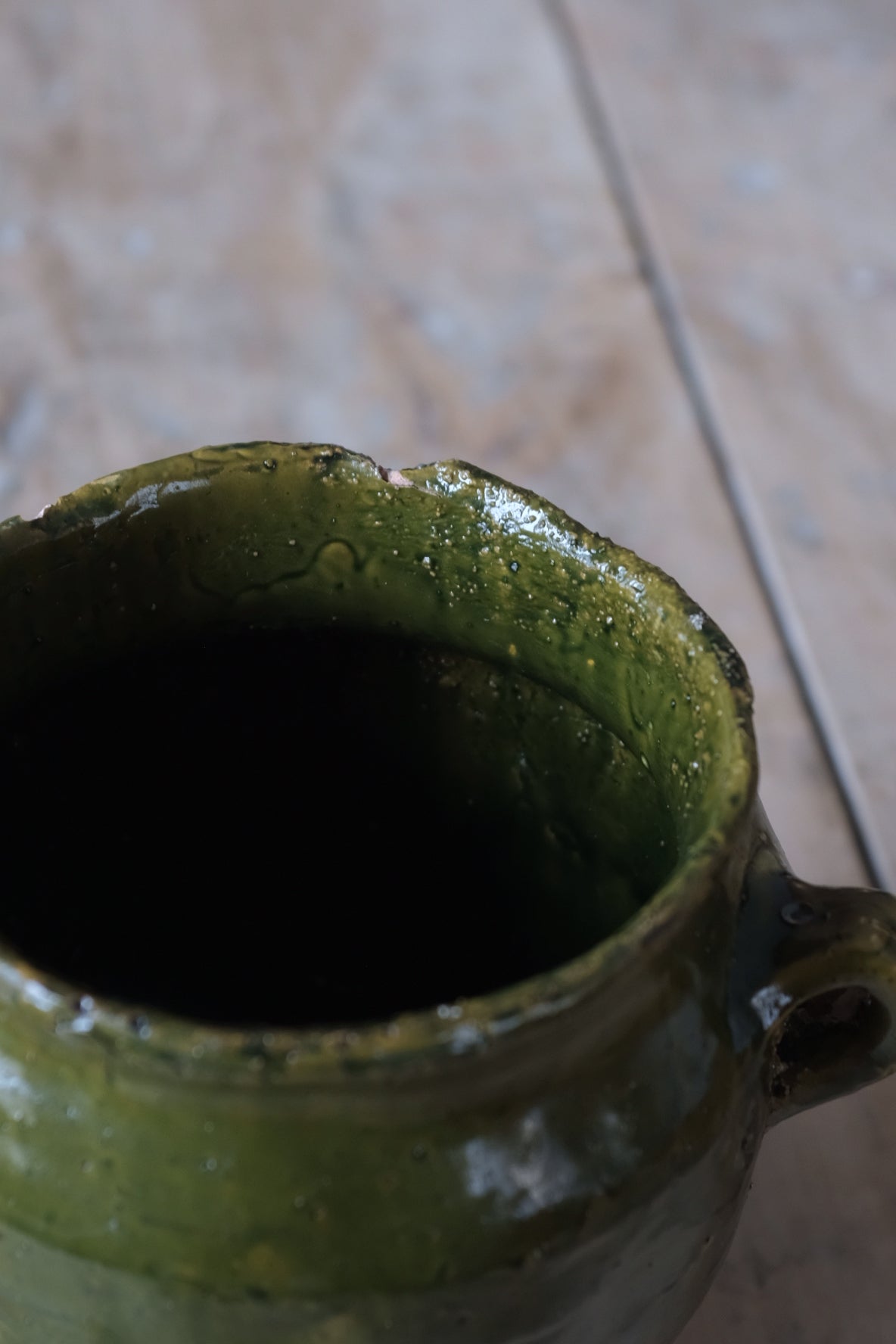 Provence Confit Pot 1800s / 南仏 緑釉壺 コンフィ ポット フランス アンティーク, Provence Pot,- ambiant