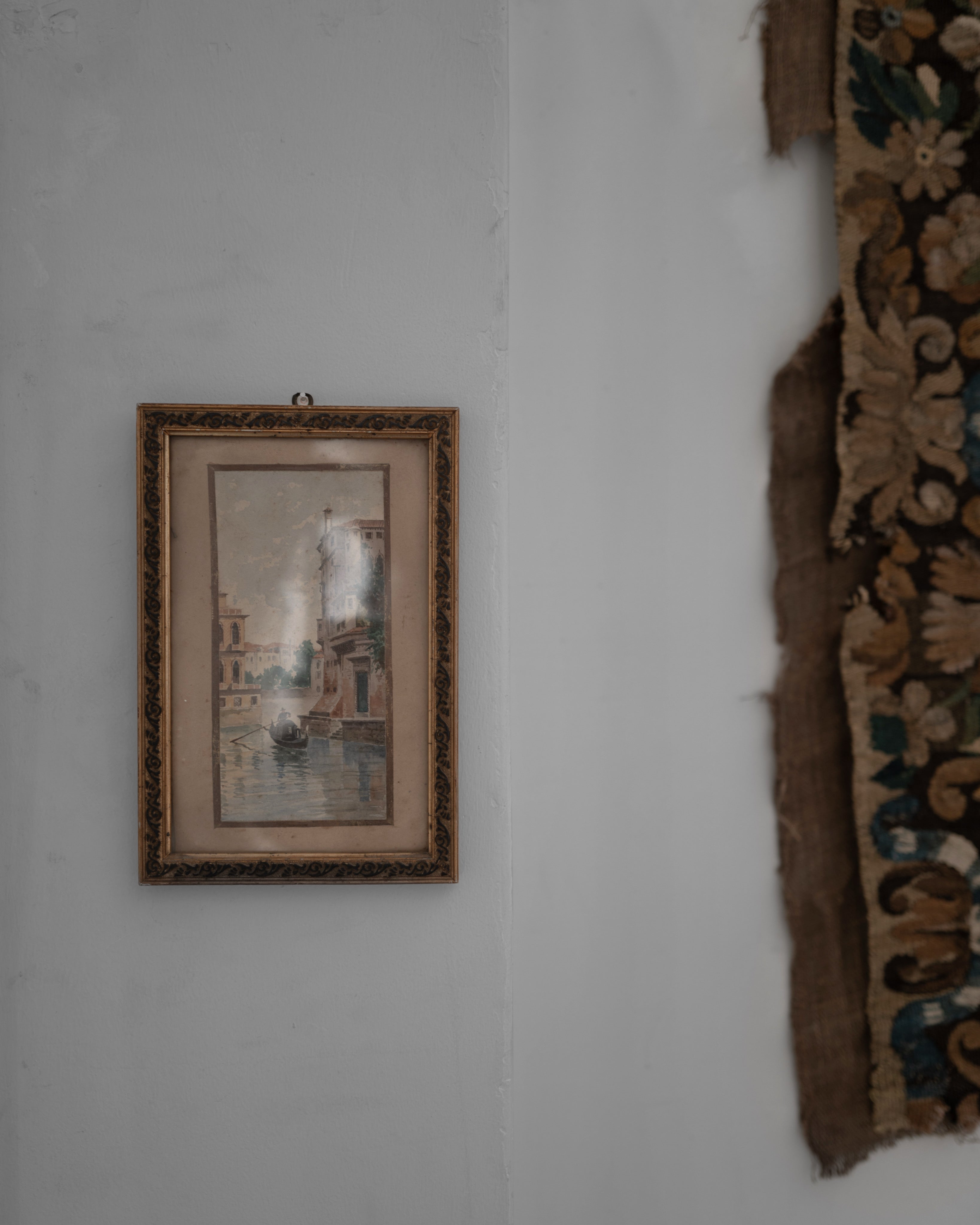 イタリア アンティーク ヴェネツィア運河 絵画 AN-5035