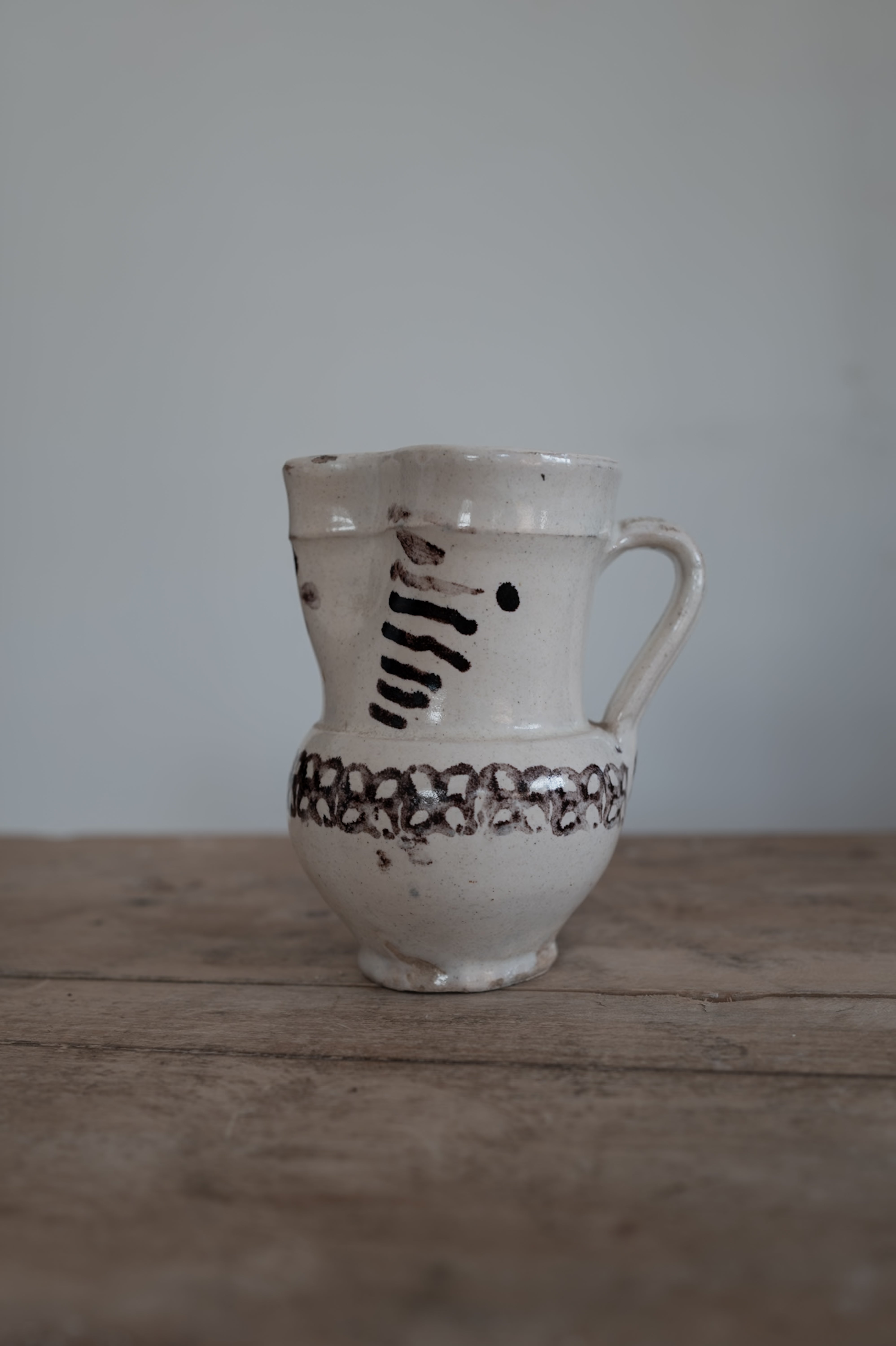 19th Century Italian Grottaglie Jug, Puglia, Antique, Brocca AN-24087