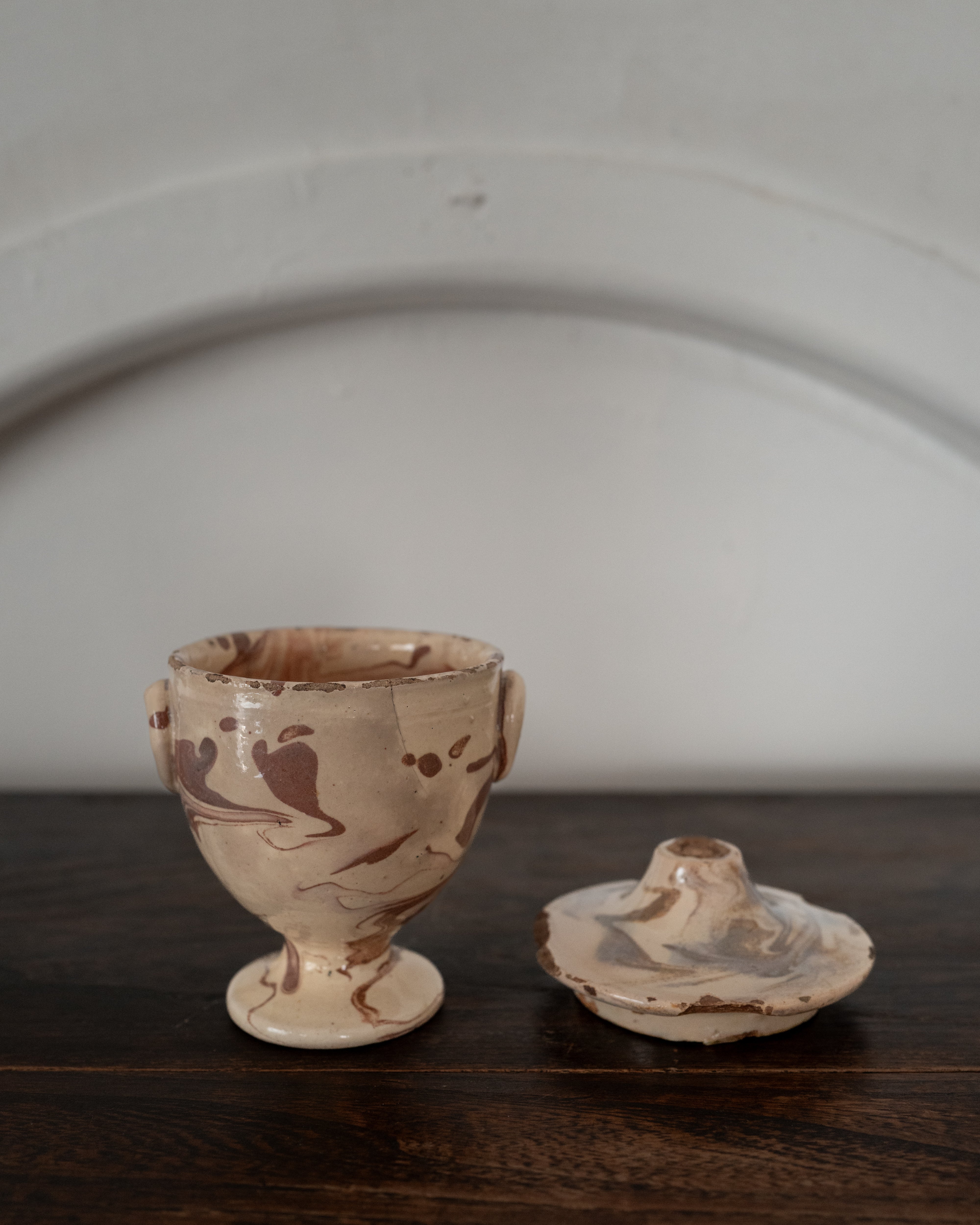 19th Century Italian Puglia Lidded Pottery AN-25077