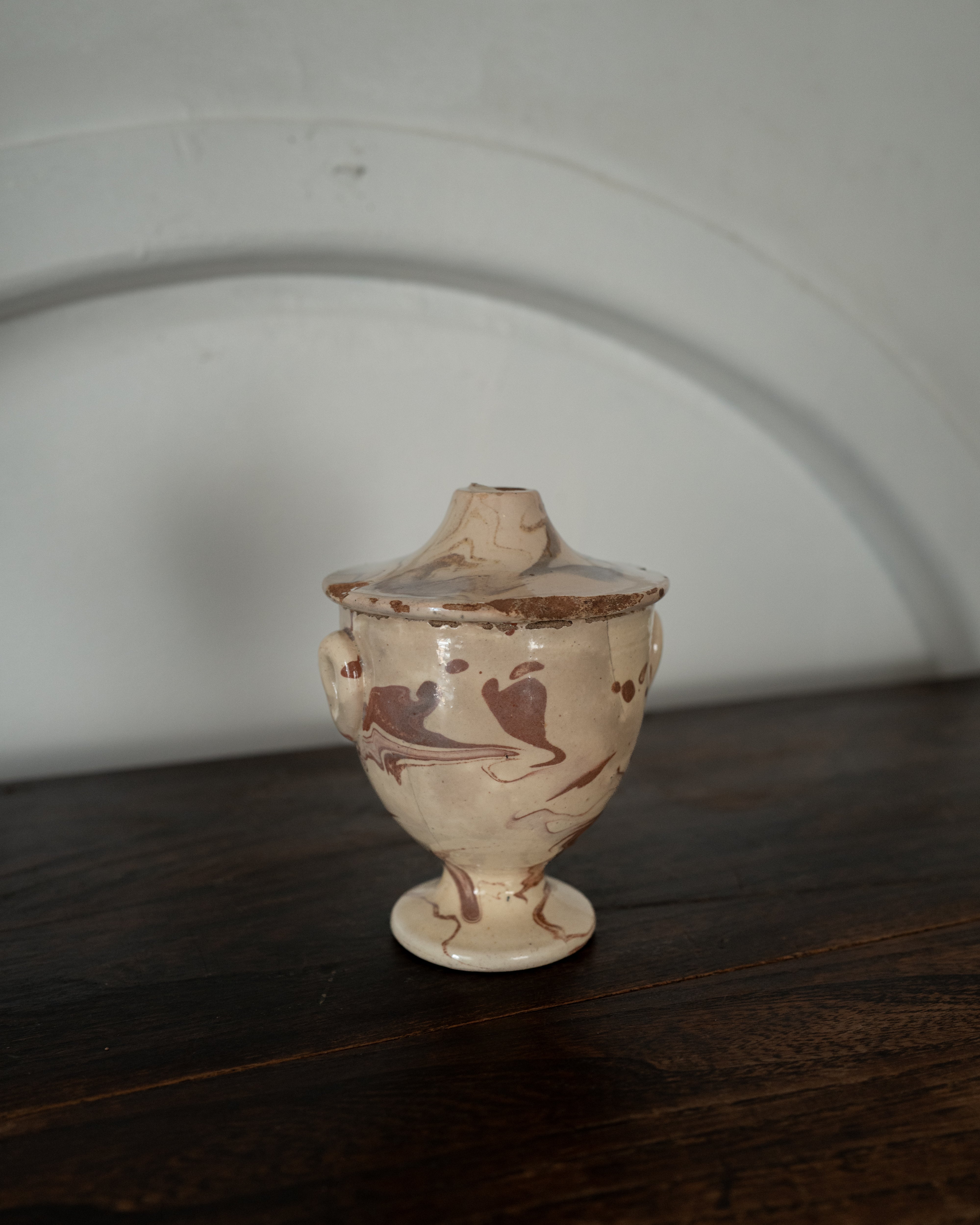 19th Century Italian Puglia Lidded Pottery AN-25077