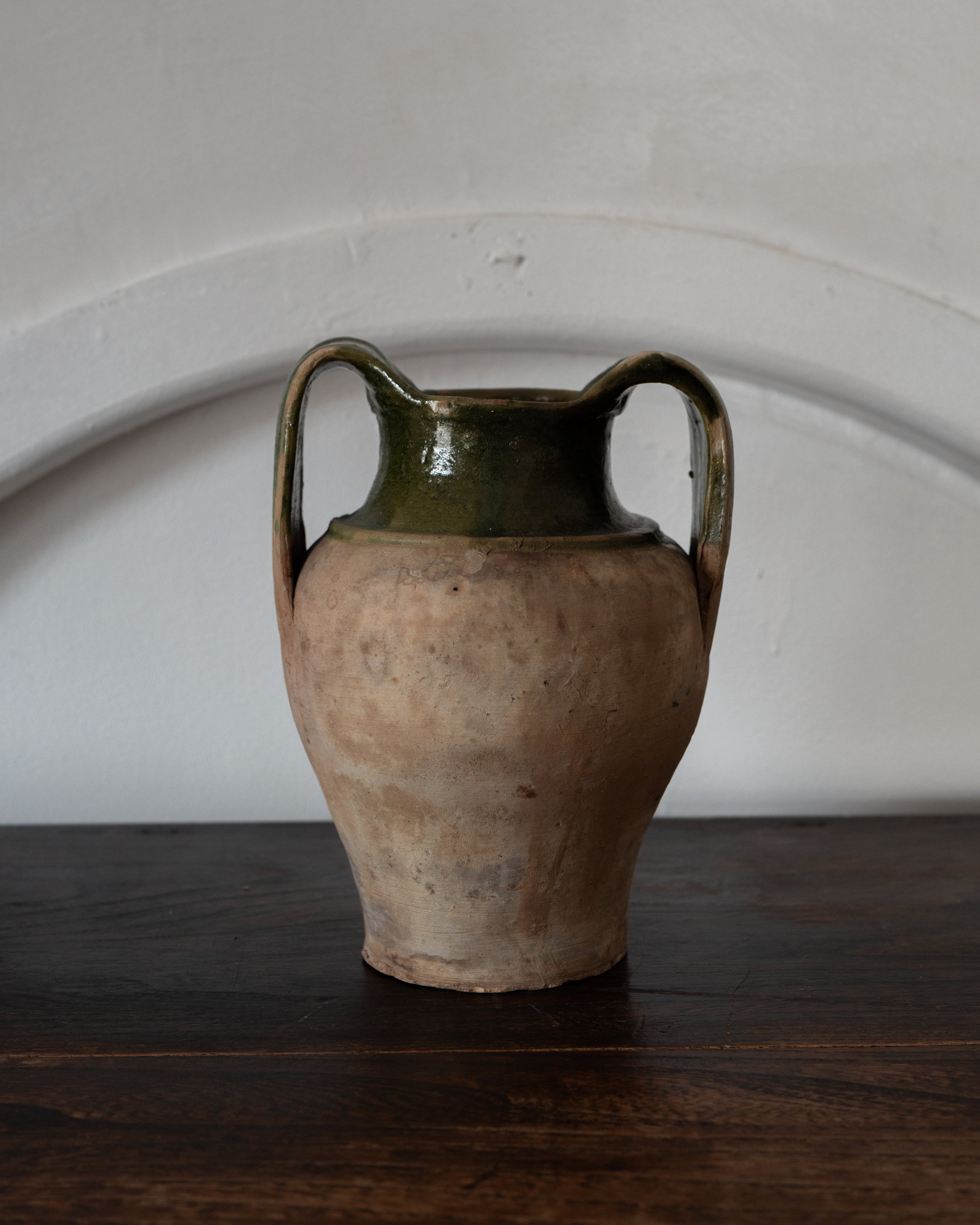 19th Century Italian Puglia Green Glazed Storage Vase AN-25050