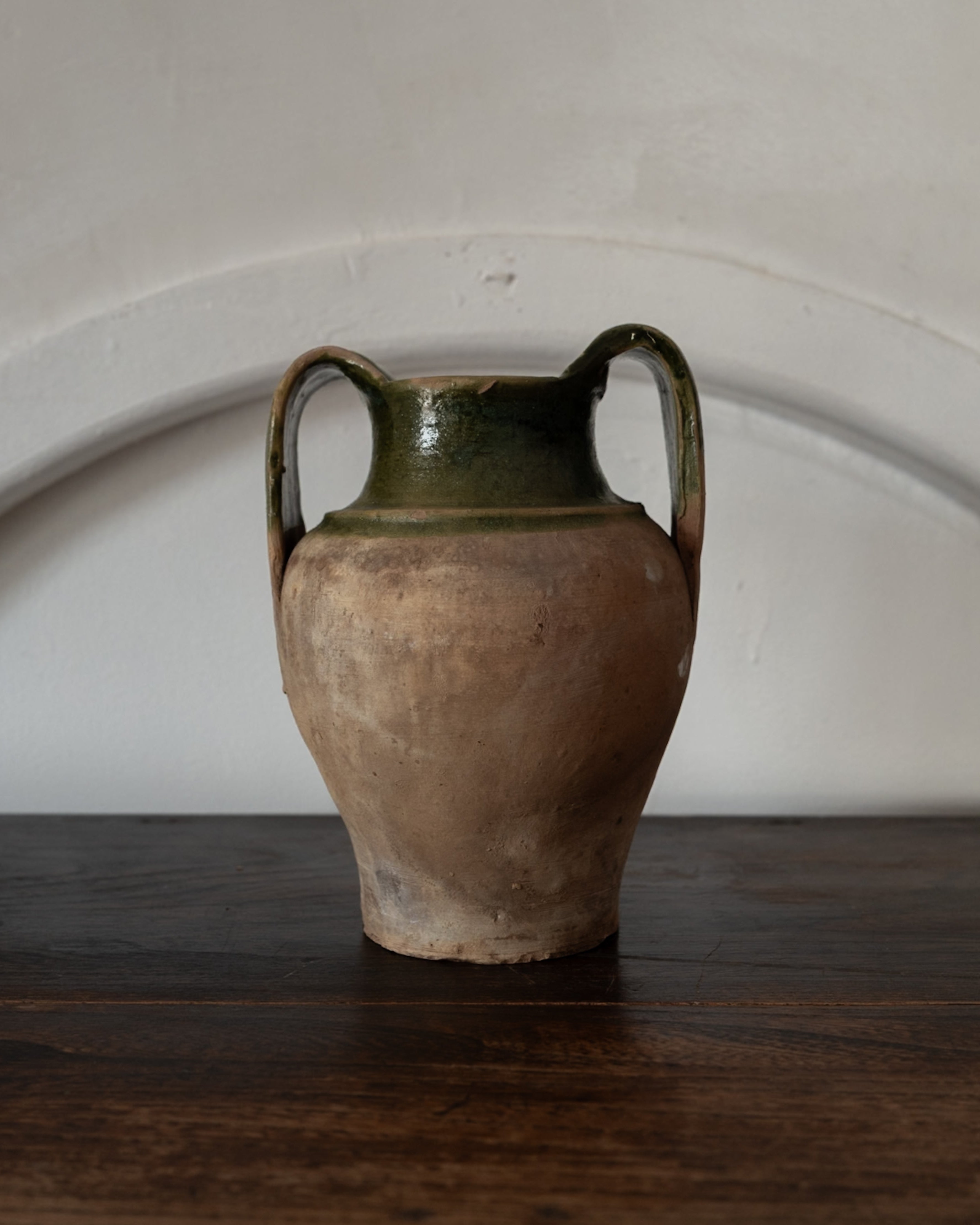 19th Century Italian Puglia Green Glazed Storage Vase AN-25050