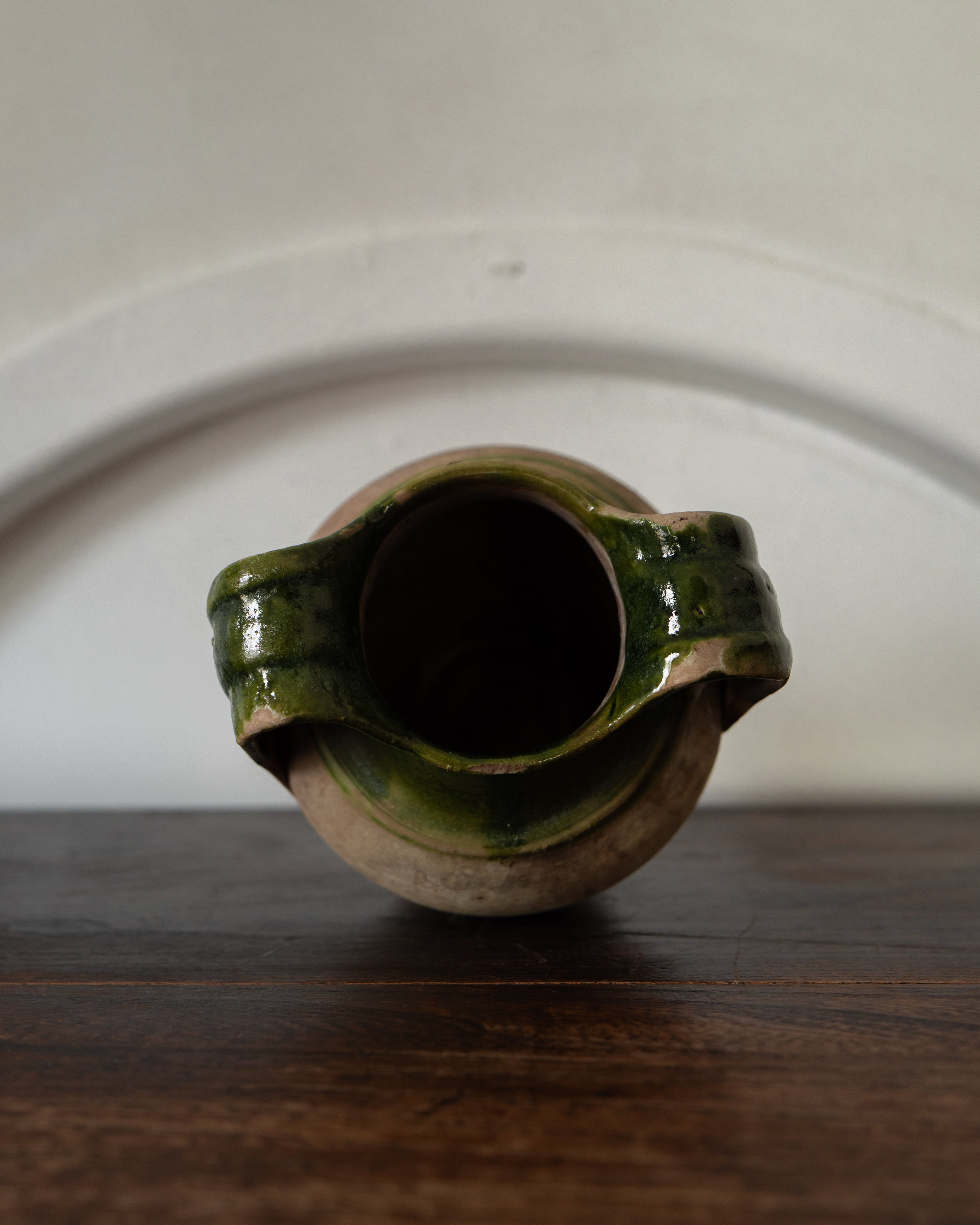 19th Century Italian Puglia Green Glazed Storage Vase AN-25050
