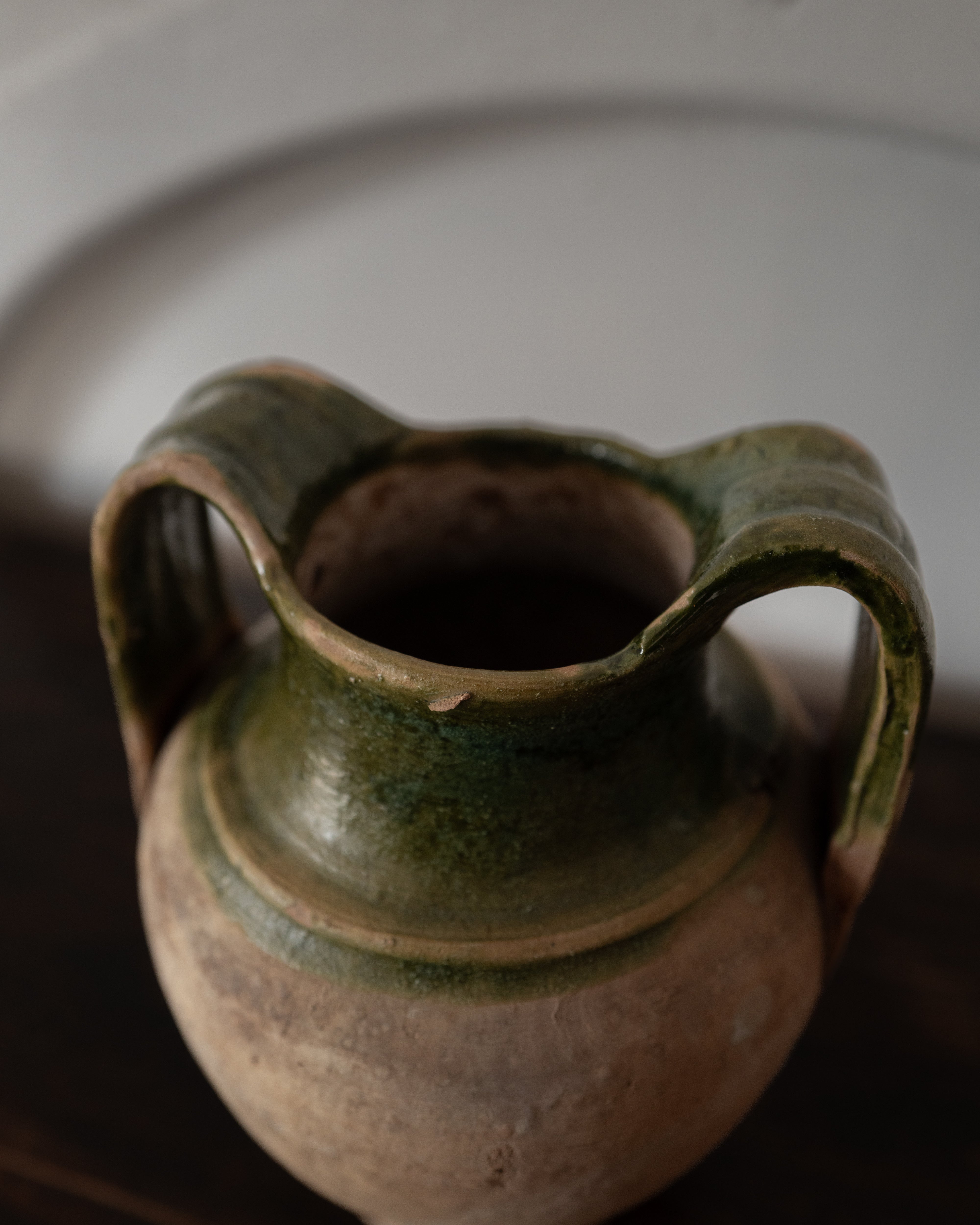 19th Century Italian Puglia Green Glazed Storage Vase AN-25050