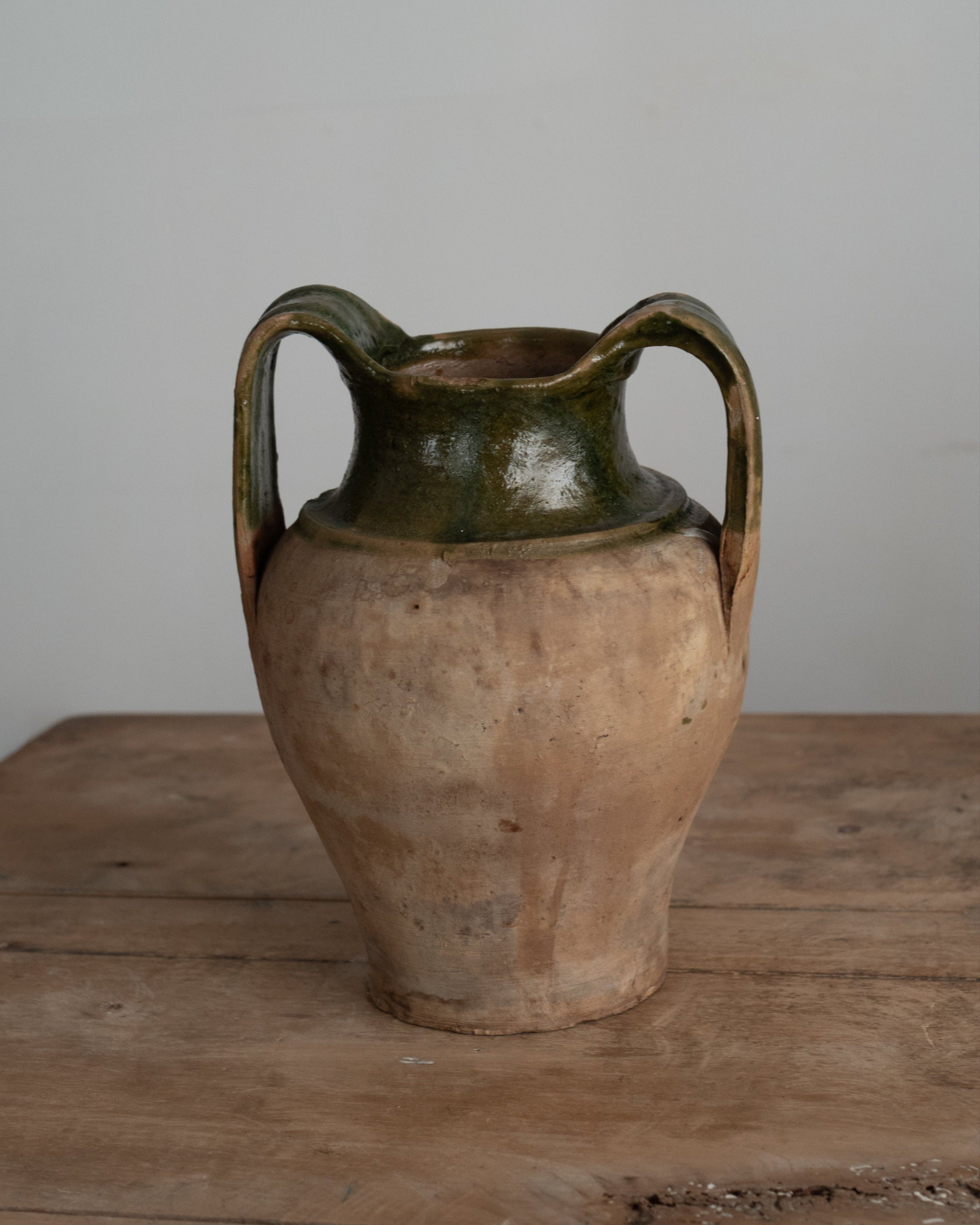 19th Century Italian Puglia Green Glazed Storage Vase AN-25050