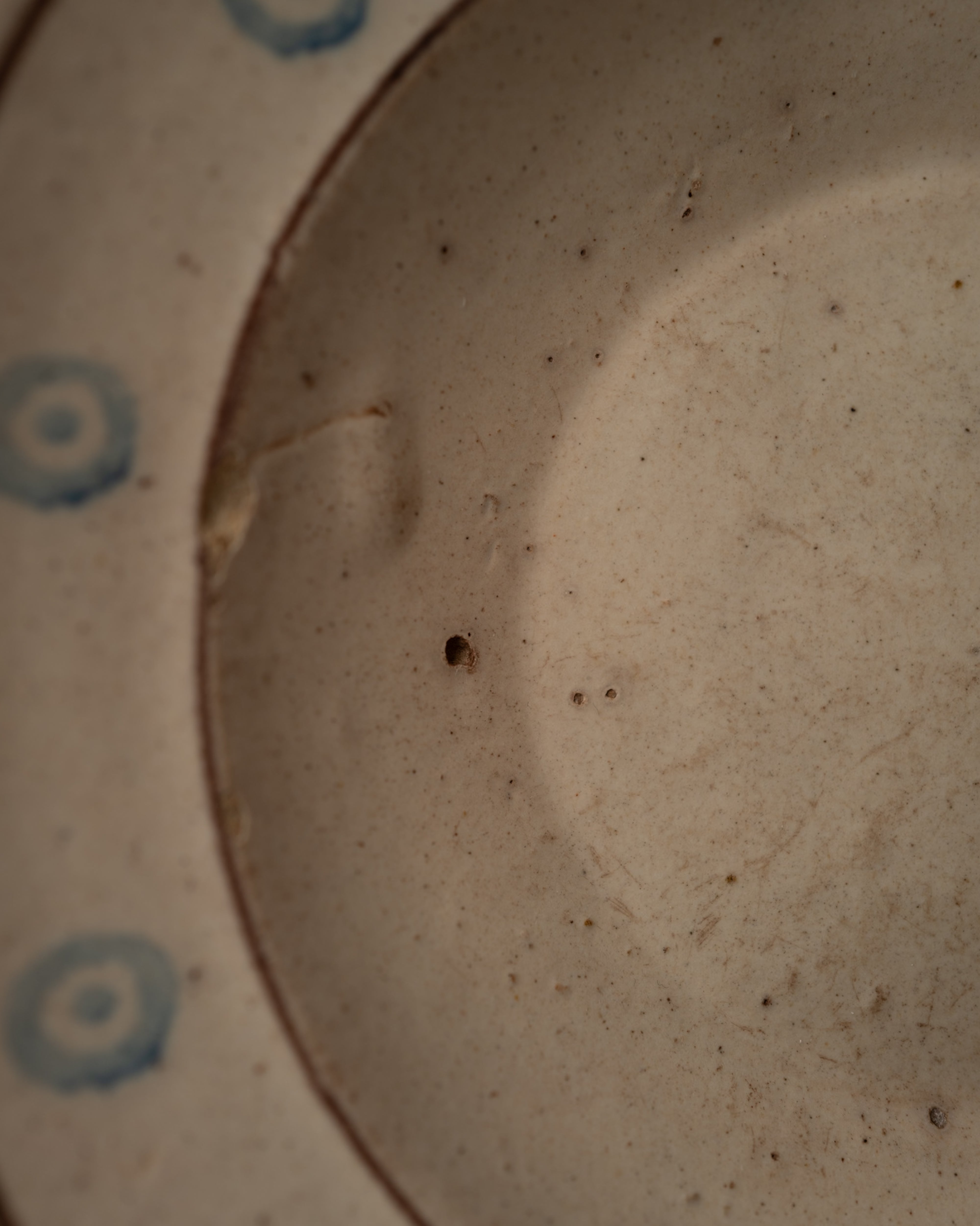 Blue pattern plate from Grottaglie, Puglia, Italy