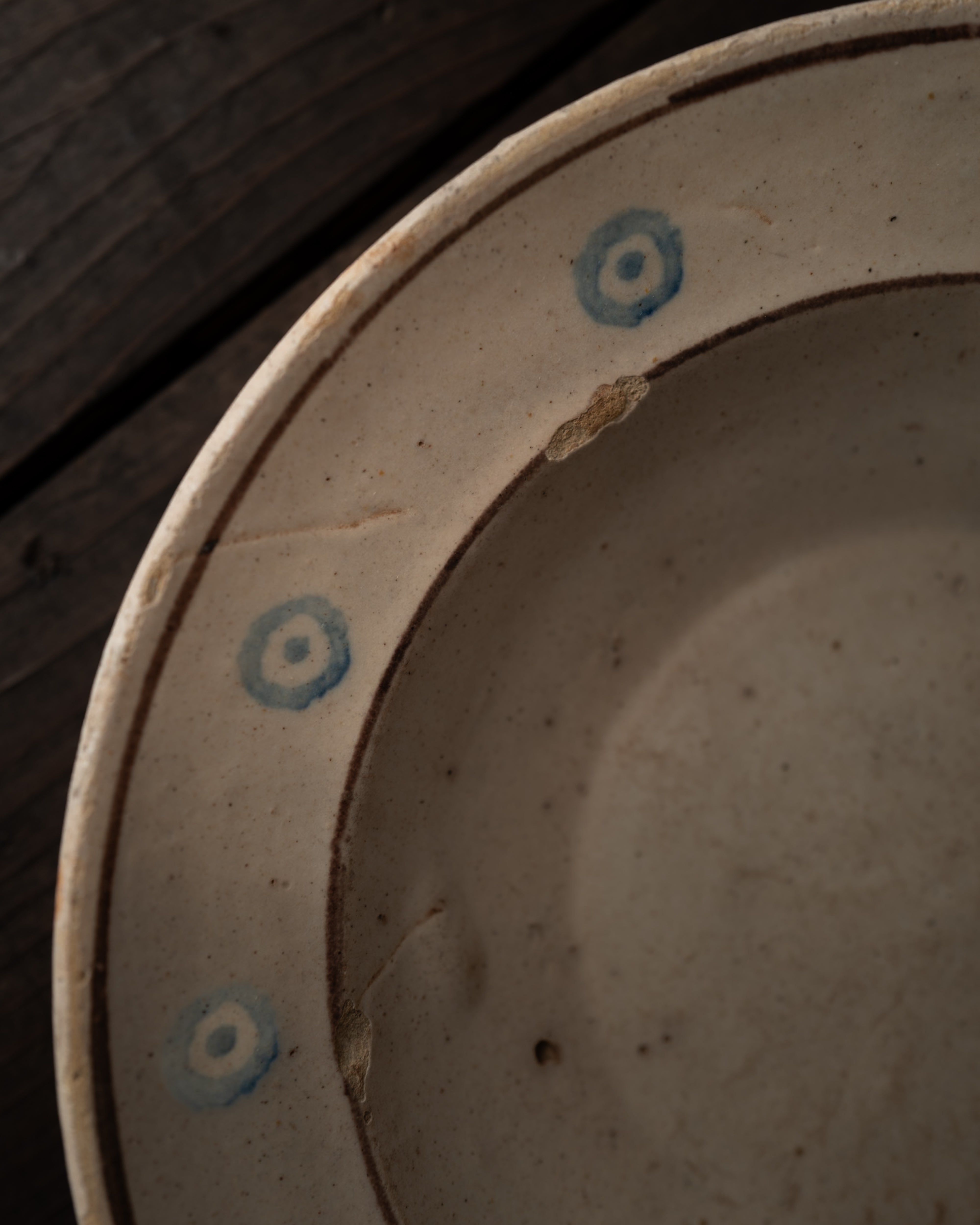Blue pattern plate from Grottaglie, Puglia, Italy