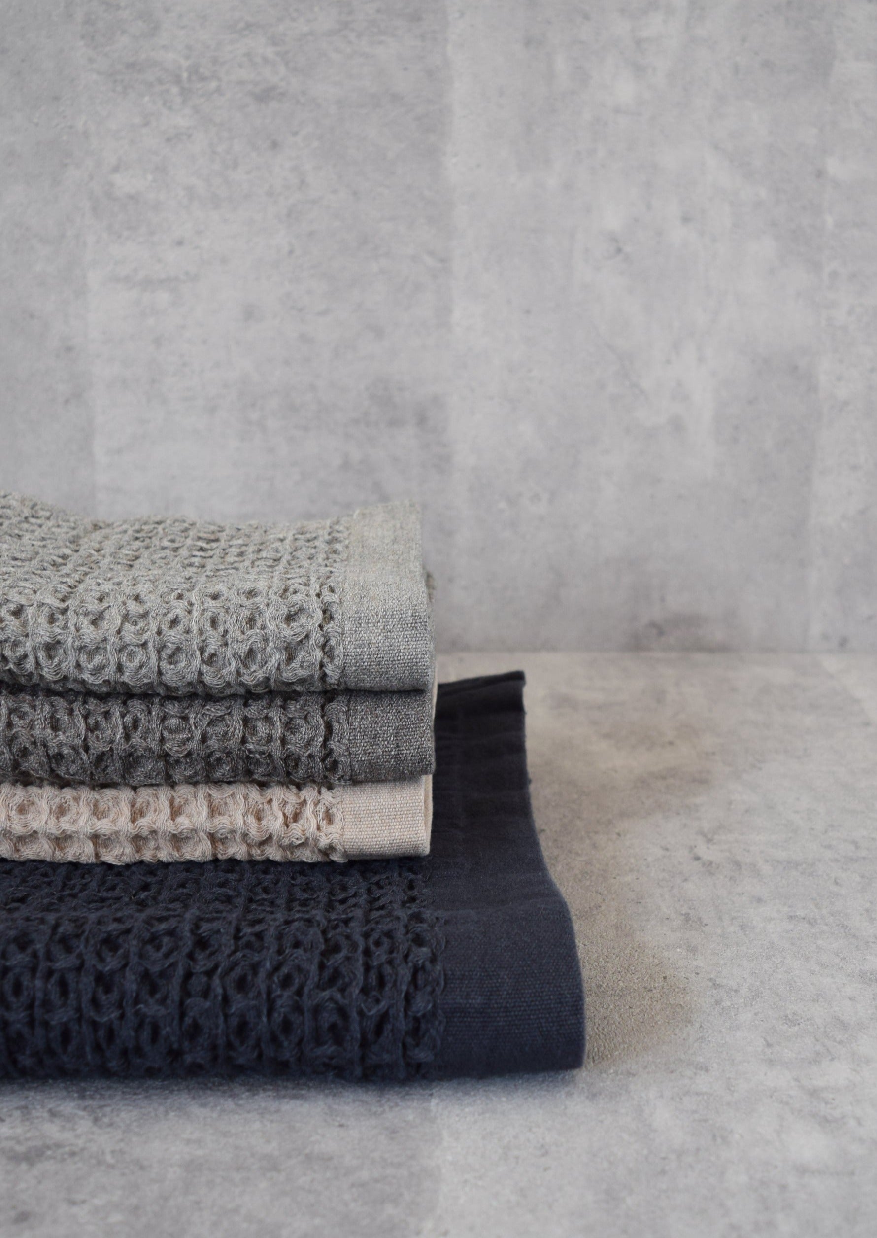 Lattice Linen Imabari Towel Charcoal / Hand Towel (M)