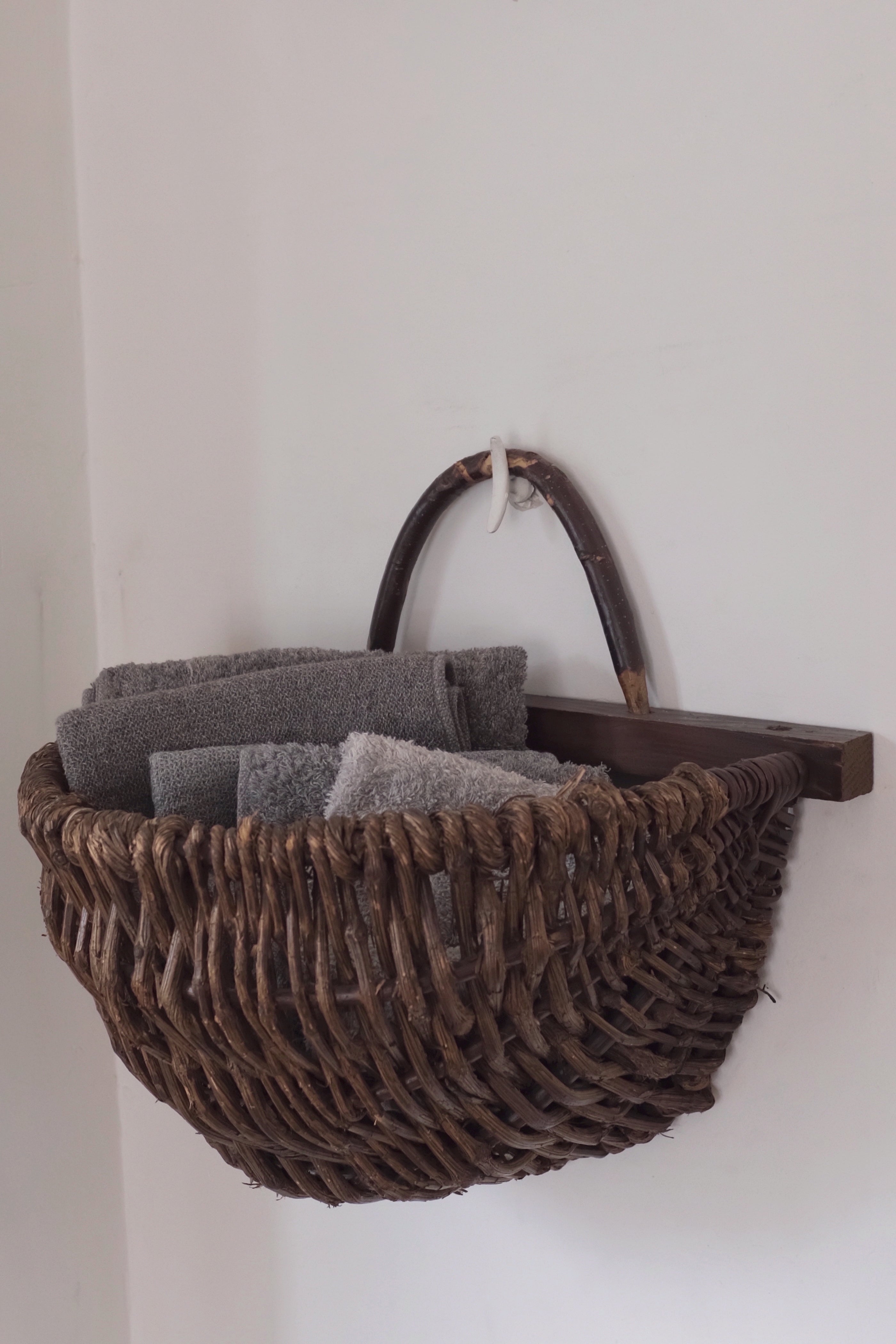  French Wall Hanging Basket  &quot;Panier&quot; / フランス アンティーク 壁掛け パニエ, French Wall Hanging Basket &quot;Panier&quot;,- ambiant