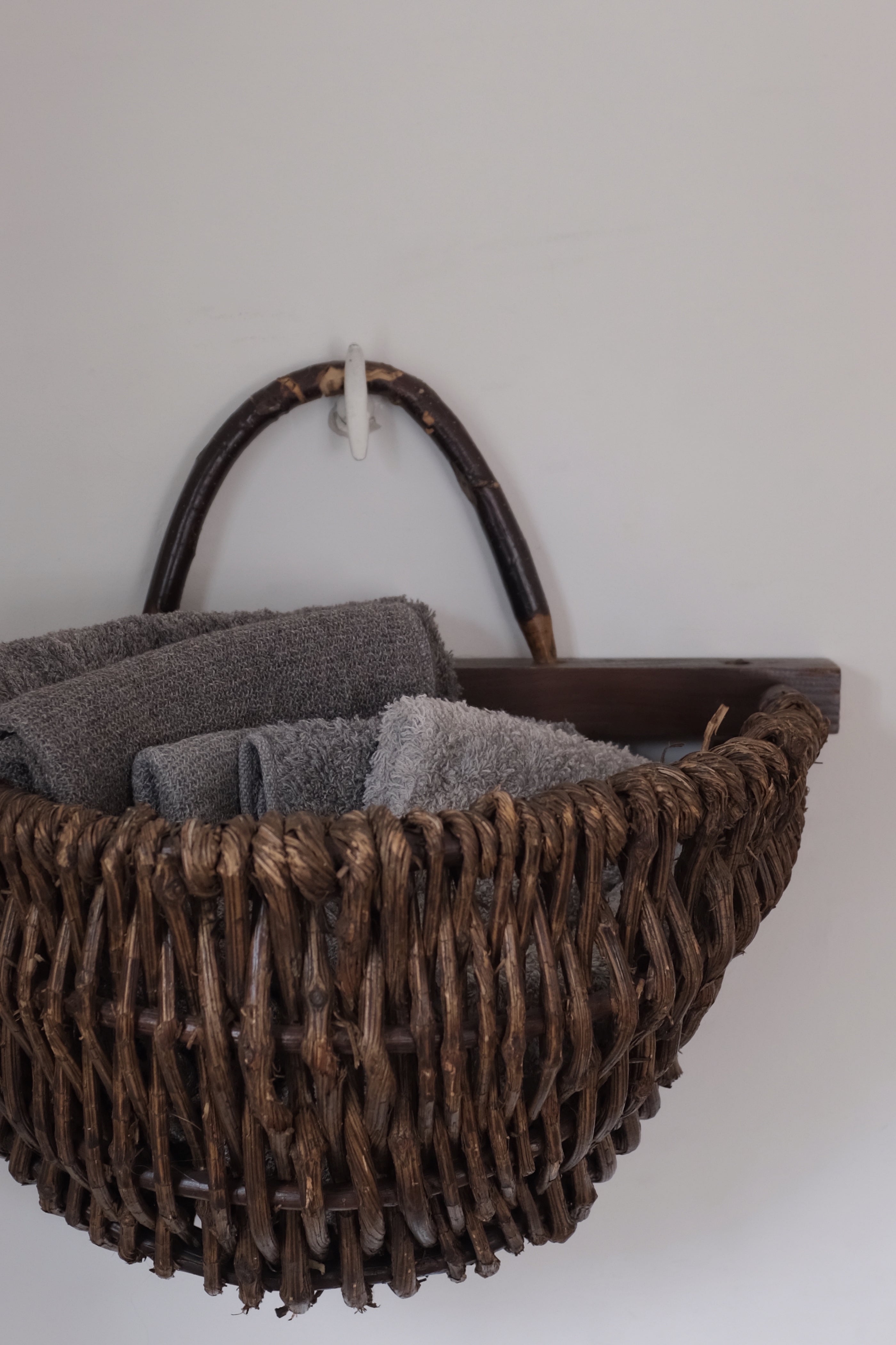  French Wall Hanging Basket  &quot;Panier&quot; / フランス アンティーク 壁掛け パニエ, French Wall Hanging Basket &quot;Panier&quot;,- ambiant