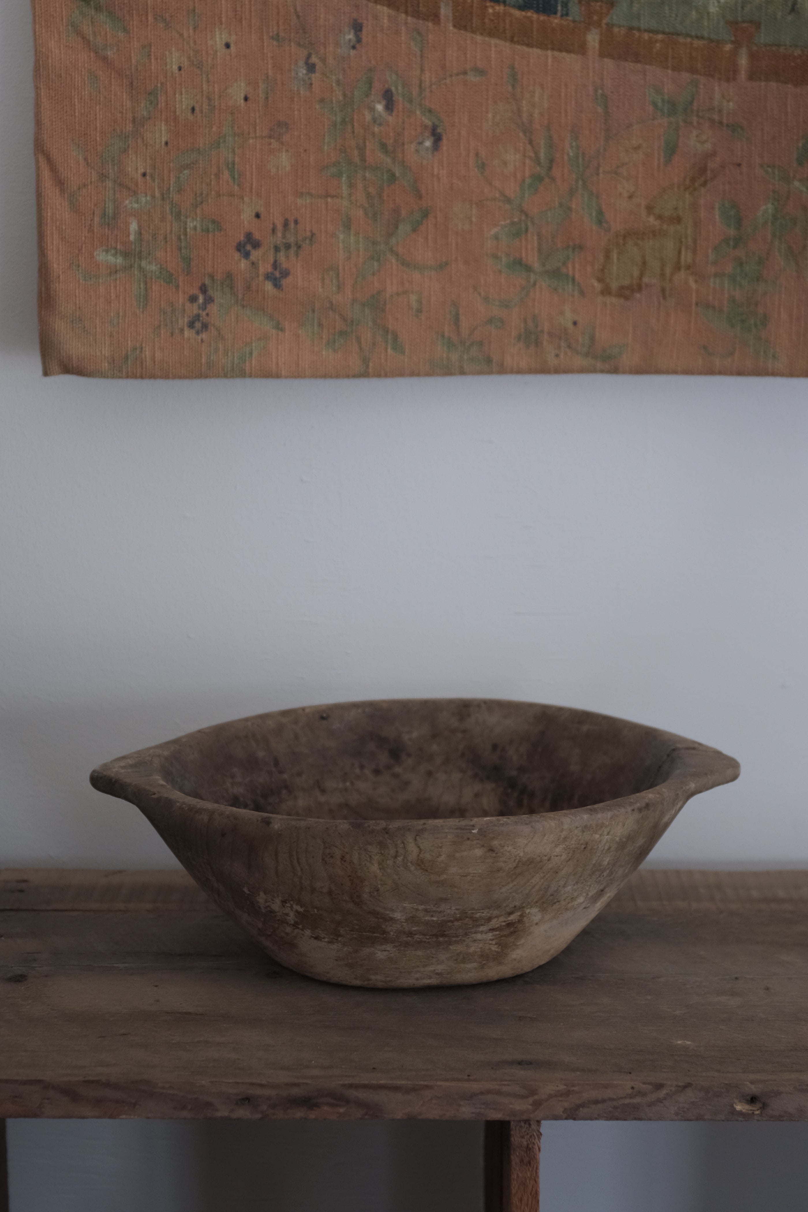  Spanish 19th Century  Wooden Bowl / 19世紀 スペイン 木鉢 木製ボウル, Spanish 19th Century Wooden Bowl,- ambiant