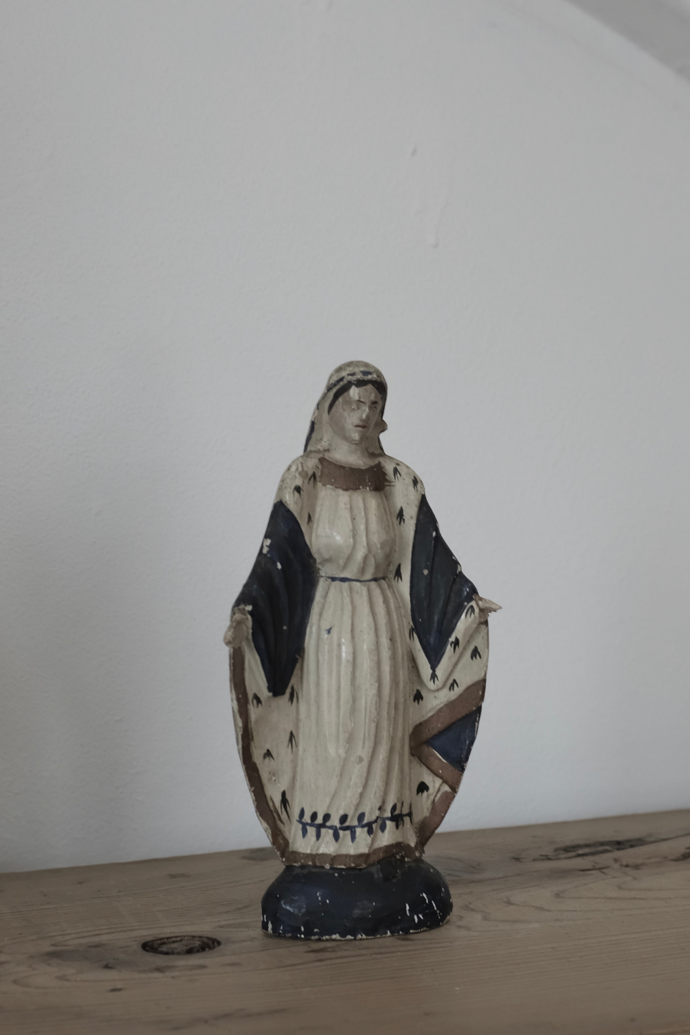  Antique Wooden Virgin Mary Statue /木彫り マリア像, Antique Wooden Virgin Mary Statue,- ambiant